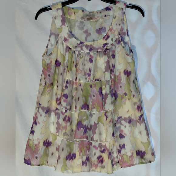 LOFT Tops - LOFT Multicolor Floral Tank Top Sleeveless Small Excellent Condition!